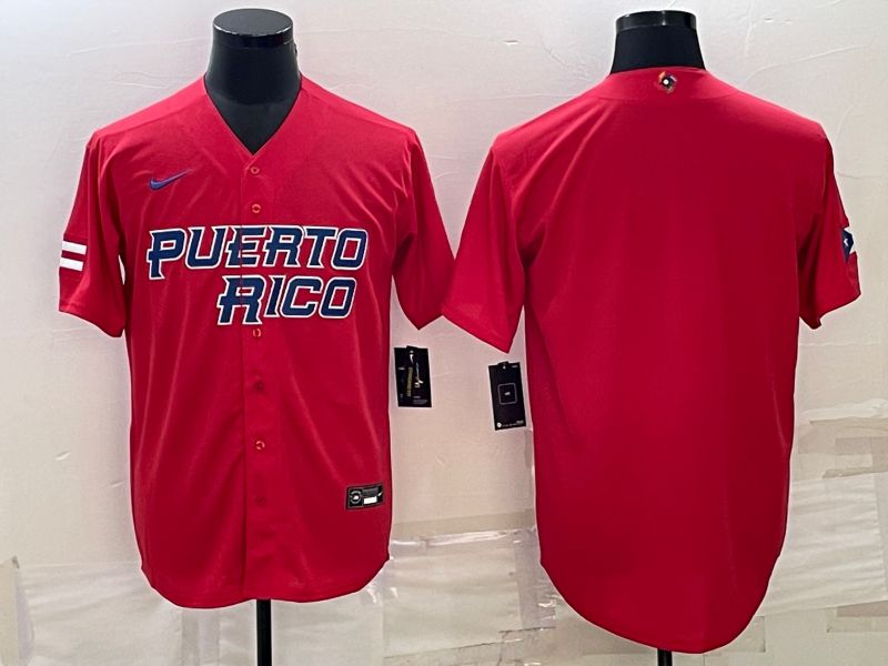 Men 2023 World Cub Blank Red Nike MLB Jersey2